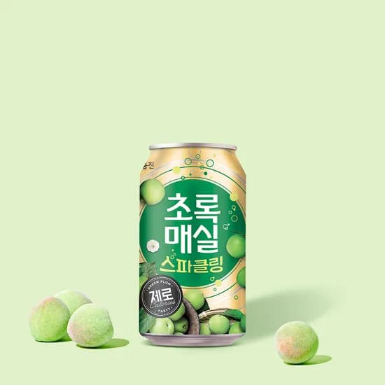 초록매실 스파클링 제로 캔 350mL 24개