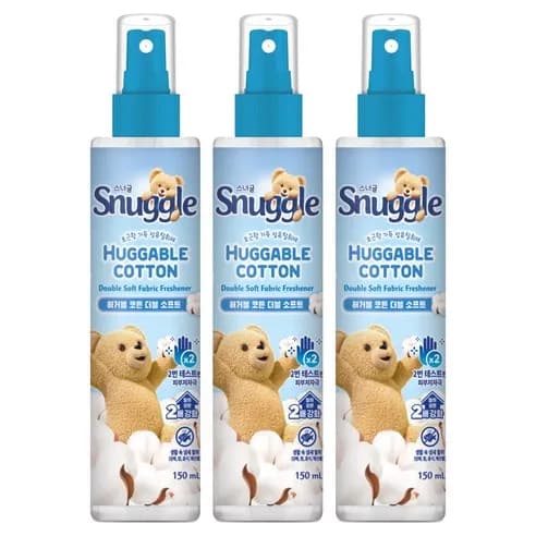 스너글 허거블 코튼 더블 소프트 섬유탈취제 본품, 150ml, 3개