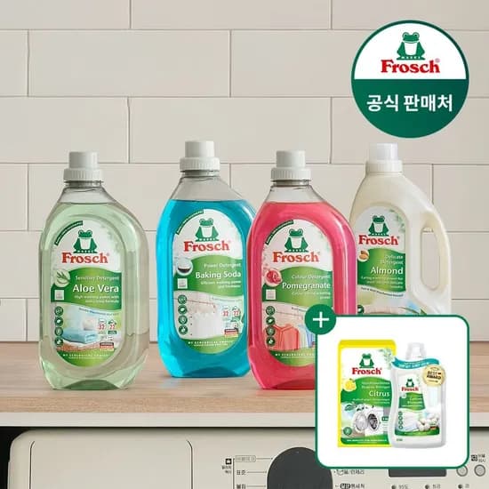 프로쉬 세탁세제 1.5L 3개 (세탁조클리너+체험팩 유연제100ml 증정)