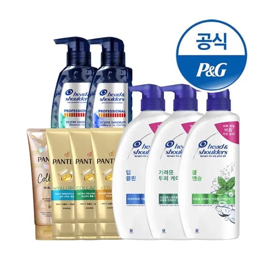 헤드앤숄더 800~850ml 3개+미니샴푸 2개