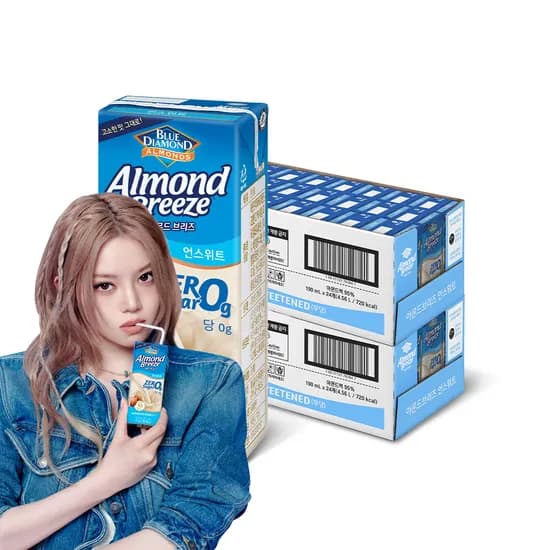 아몬드브리즈 언스위트 제로슈거 190ml 48팩