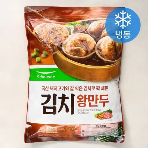 풀무원 제대로 채운 김치왕만두 (냉동), 1.4kg, 1개