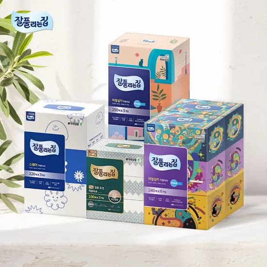 잘풀리는집 리얼실키 미용티슈 250매 3입 x 4팩 (12팩)
