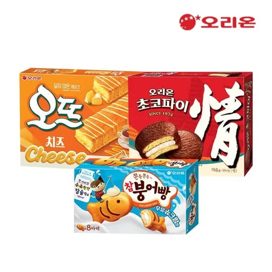 오뜨 치즈 12P + 참붕어빵 우유슈크림 8P + 초코파이 12P