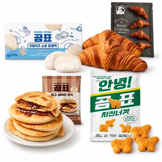 곰표 호떡 3봉/찹쌀떡 2개/생지 2봉/너겟 3봉 골라담기