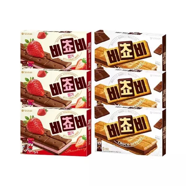 오리온 비쵸비 딸기 125g 3개 + 비쵸비 3개