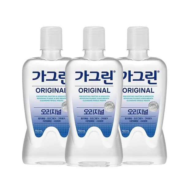 가그린 오리지널/제로 구강청결제 750ml 3개 11,870원