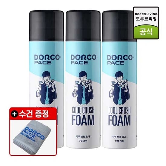 도루코 페이스 쿨크러쉬 쉐이빙폼 대용량 250ml 3개