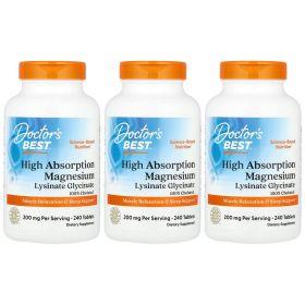 닥터스베스트 고흡수 마그네슘 200mg 240정 x3통 (1정당 100mg)