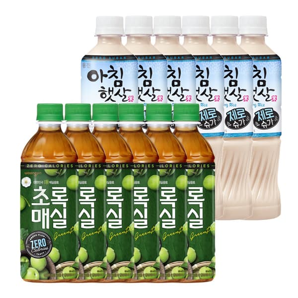 초록매실제로+아침햇살제로 500ml x 12펫