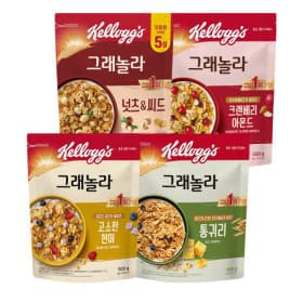 켈로그 그래놀라 시리얼 500G 4종 1+1+1 총 3팩 골라담기(현미/통귀리/넛츠앤씨드/크랜베리)