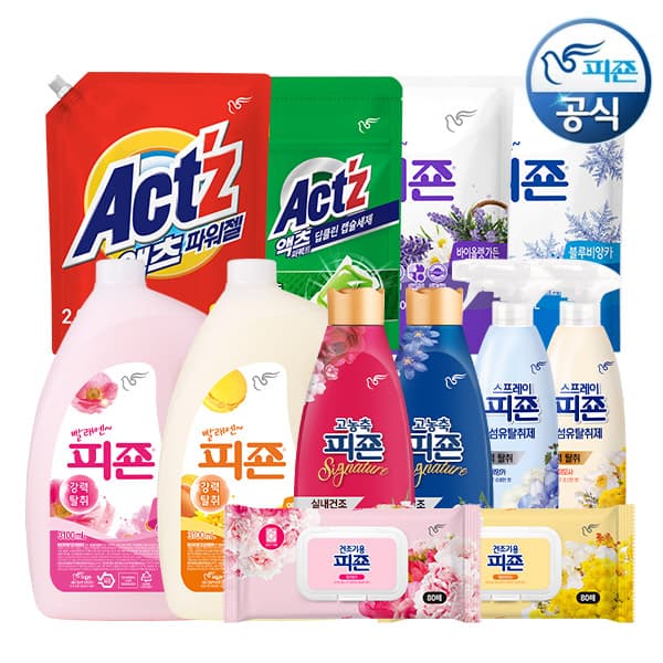 피죤 섬유유연제 3.1L 용기 2개+2.3L 리필 1개
