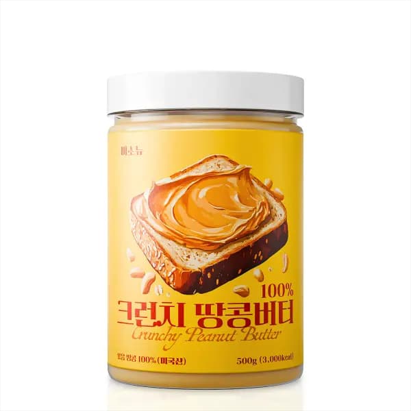 비소뉴 고소한 크런치 땅콩버터 500g 2개