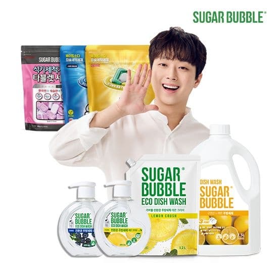 슈가버블 친환경 주방세제 레몬크러쉬 470ml 4개+로즈마리280ml 2개 증정