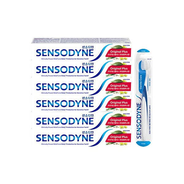 센소다인 시린이치약 오리지날 플러스 100g 6개 + 젠틀 칫솔 1개 증정