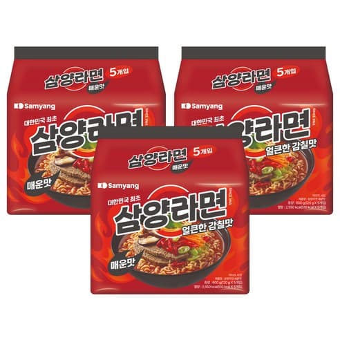 삼양라면 매운맛 120g, 15개, (5개입 X 3팩)