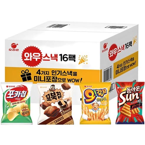 오리온 포카칩 꼬북칩 오감자 돌아온썬칩 16봉