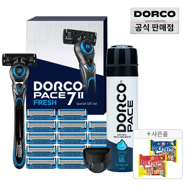 도루코 페이스7투 프레시 면도기 15입 쉐이빙젤 210ml 헤드케이스