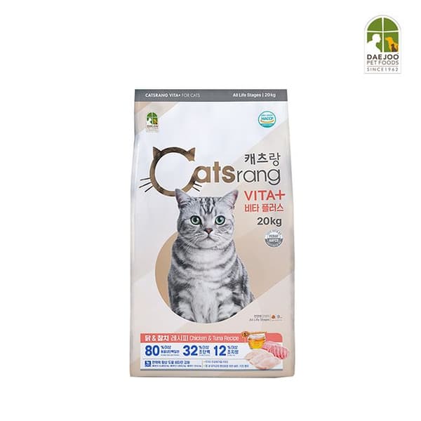 오늘의집) 고양이사료 캐츠랑 비타플러스 20kg 점보 / 토스 35,933원