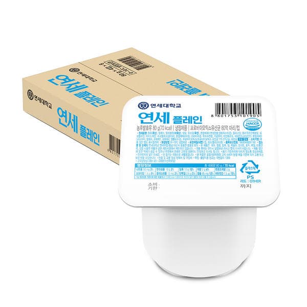 11번가) 연세 요거트 플레인, 복숭아 80g x 24개 7,820원