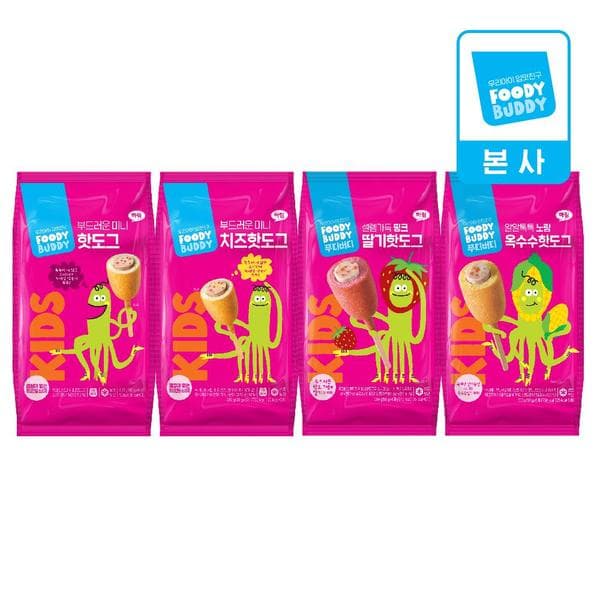 11번가) 푸디버디 미니+치즈핫도그 4종 300g 2개 4,620원(티멤주의)