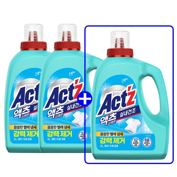 토스) 액츠 실내건조 세제 3L x 3개 총9L 17,900원 무배