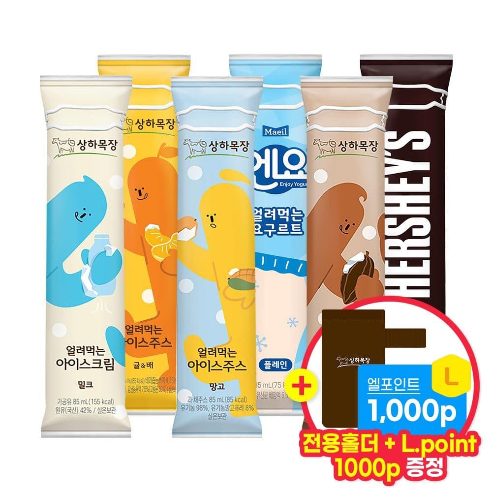 롯데온)상하 얼려먹는 아이스크림 6종 24팩 골라담기 18,920원