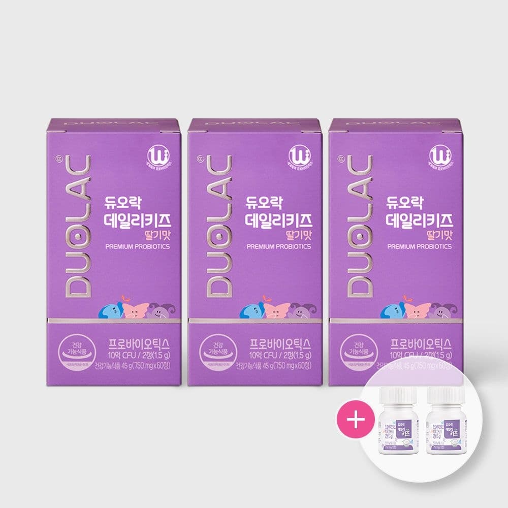 롯데온) 듀오락 데일리키즈 딸기맛 60정(30일분) 3개 58,490원