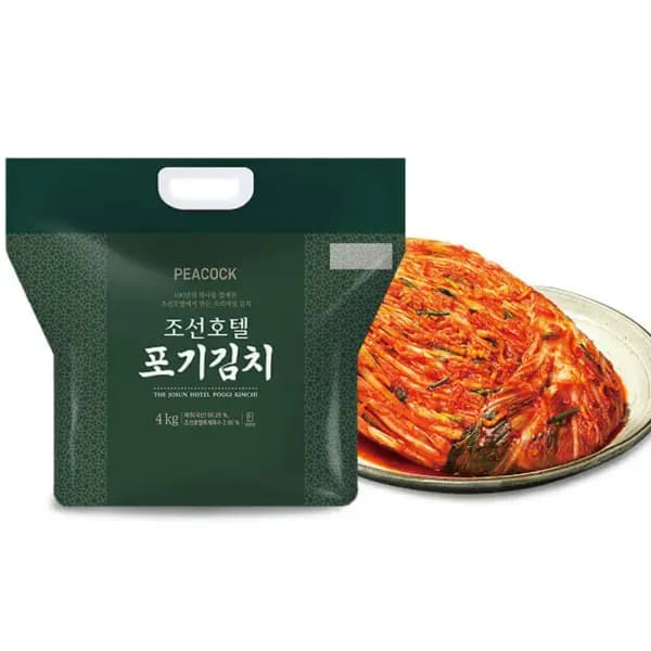 11번가+카카오 머니) 피코크 조선호텔 포기김치 8kg 53,340원