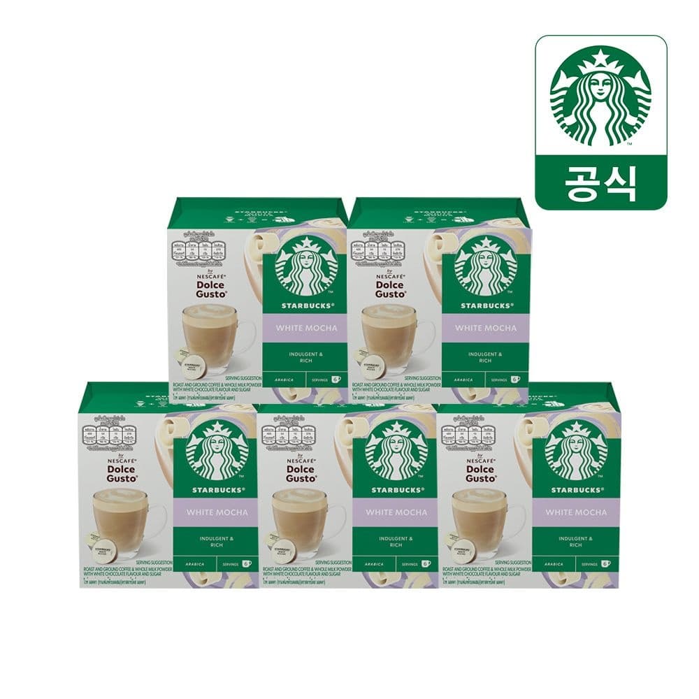 스타벅스 돌체구스토 화이트모카 12캡슐 X 5박스 60캡슐 핫딜 29,890원