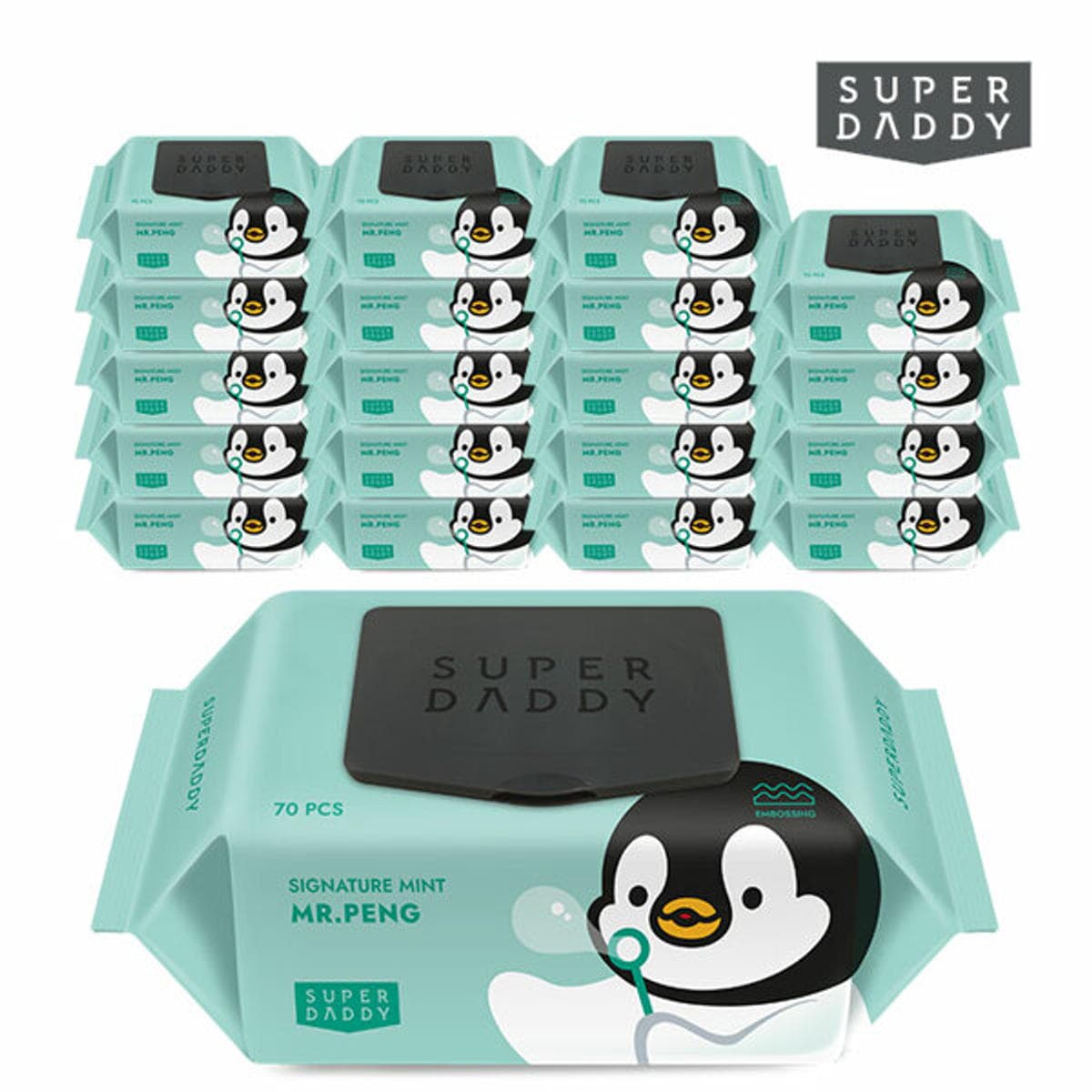 11번가)슈퍼대디 민트 아기물티슈 캡형 70매 20팩 70gsm 15,220원 무배 초핫딜