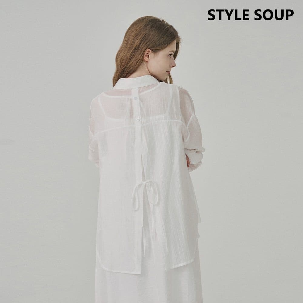롯데온) 숲 시스루 백 스트랩 셔츠 25,050원