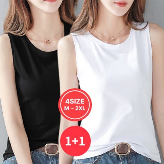 심플 민소매 나시 티셔츠 2장