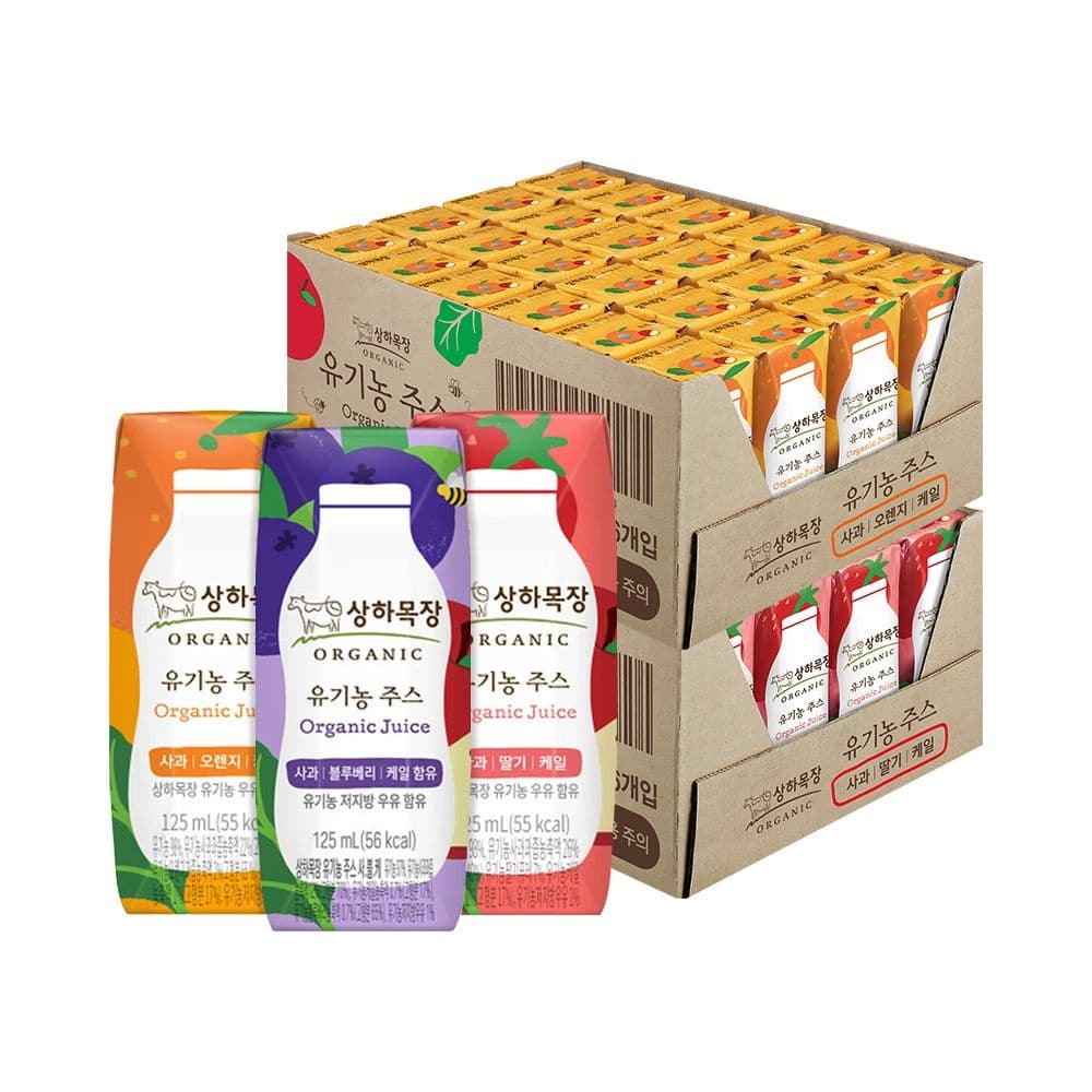 매일 상하 유기농주스 3종 125ml 48팩