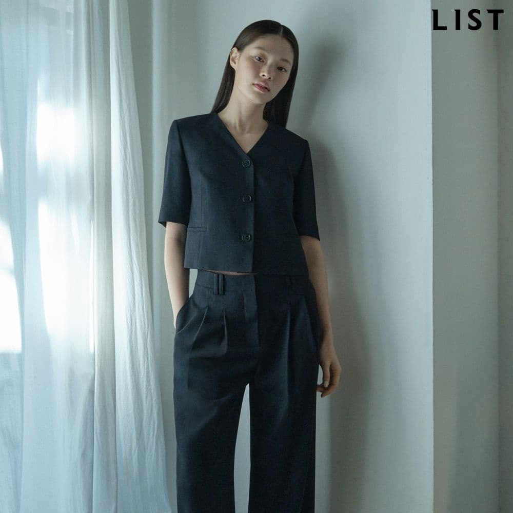 리스트 린넨 오버핏 원버튼 자켓