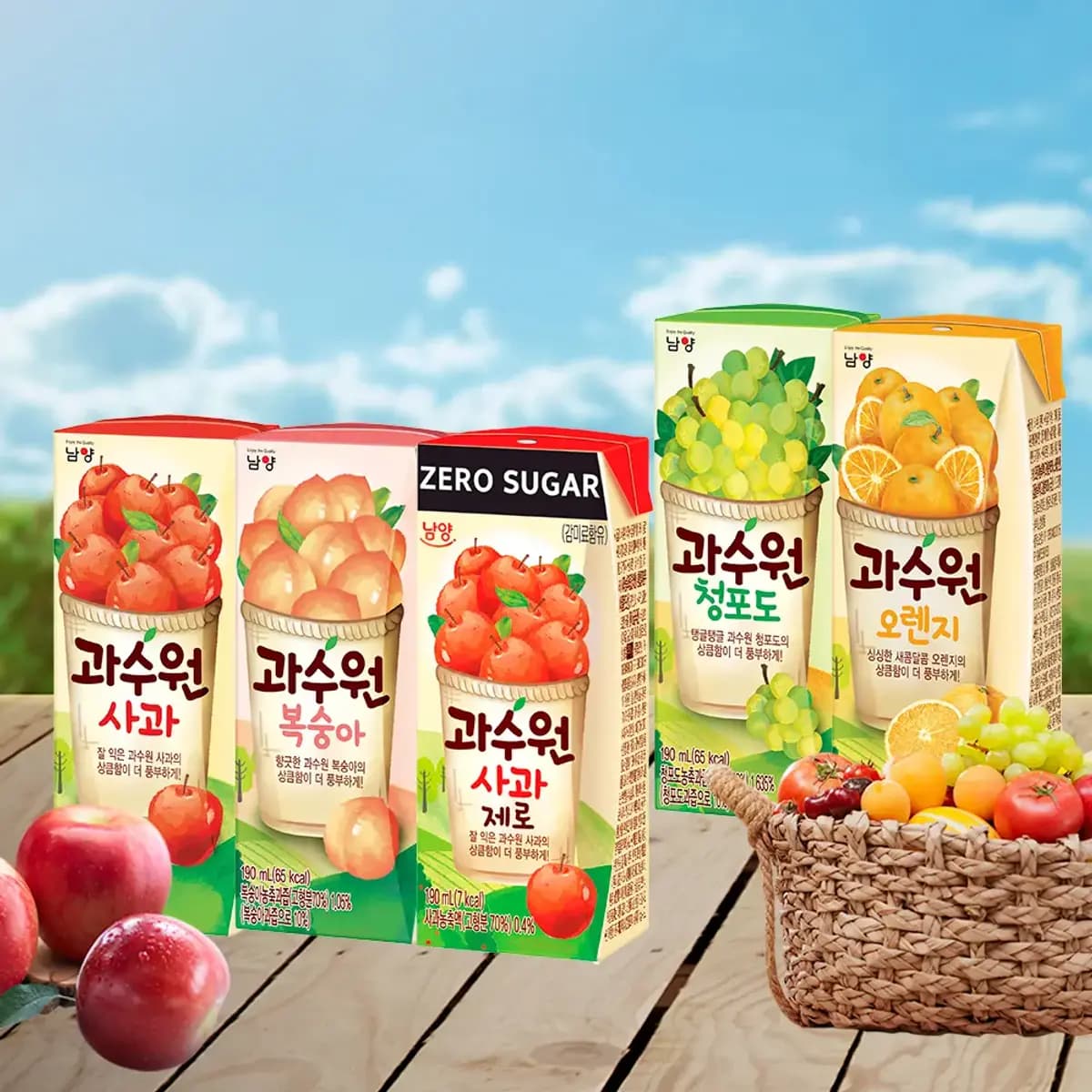 남양 과수원 190ml 5종 48팩