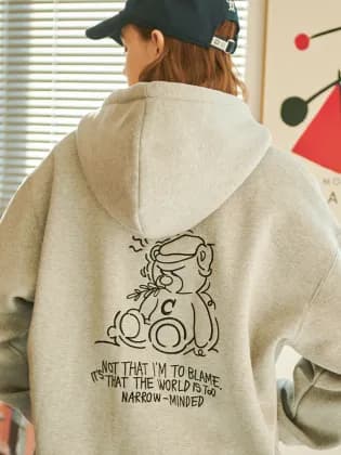 꼼파뇨 베어자수 후드 집업