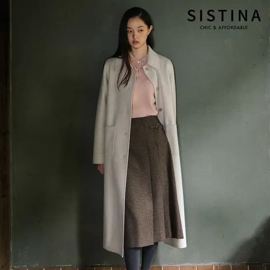 시스티나 코트 핫딜 울 핸드메이드 롱코트 55-77