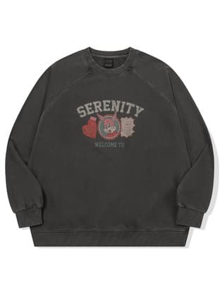 꼼파뇨 세레니티 레글런 피그먼트 맨투맨 스모크블랙