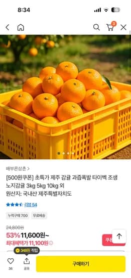 제주 타이벡 감귤 3kg