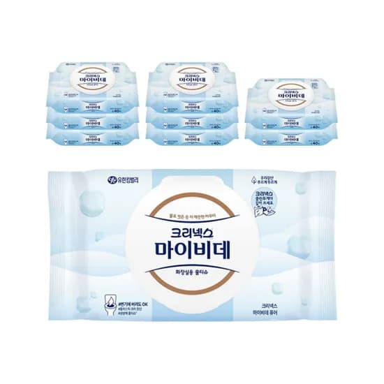 크리넥스 마이비데 퓨어 캡 40매 9팩 *2세트 / 21,800원