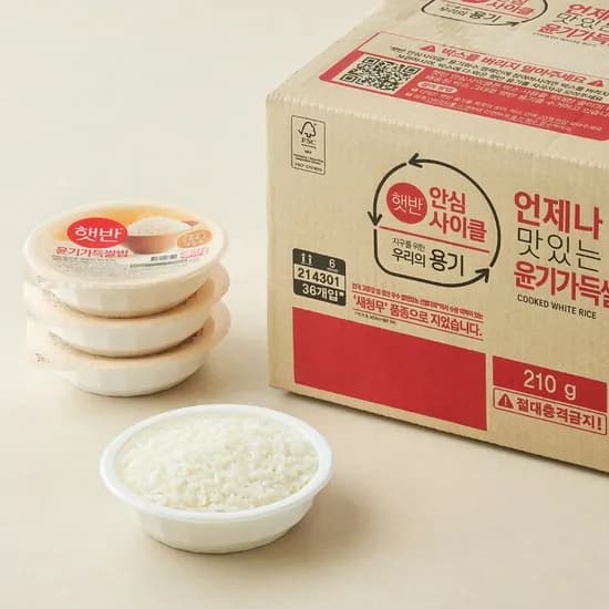 햇반 윤기가득쌀밥 210gX36개