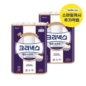 크리넥스 3겹 데코앤소프트 화이트 25M 60롤 27,030원 외 다양