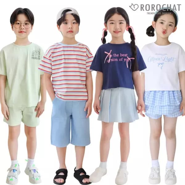 로로샤 아동 여름 티셔츠 상하복 래쉬가드 1세트