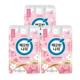 깨끗한 나라 벚꽃 프리미엄 30롤×3팩 32,290원