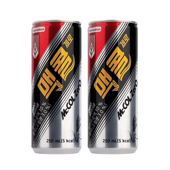 맥콜제로 250ml 30캔 7,600원(개당 254원)
