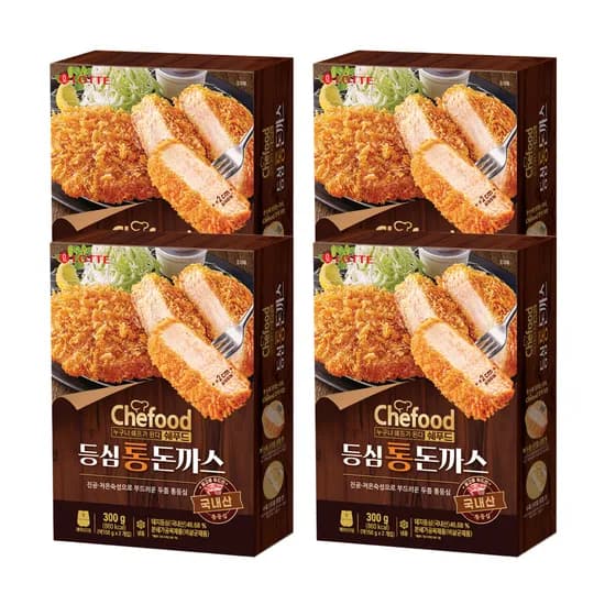 롯데웰푸드 쉐푸드 등심통돈까스 300g x 4개 16,740원 네멤무배!