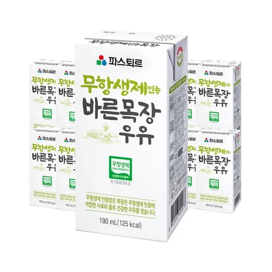 파스퇴르 바른목장 우유 190ml 48입 25,992원