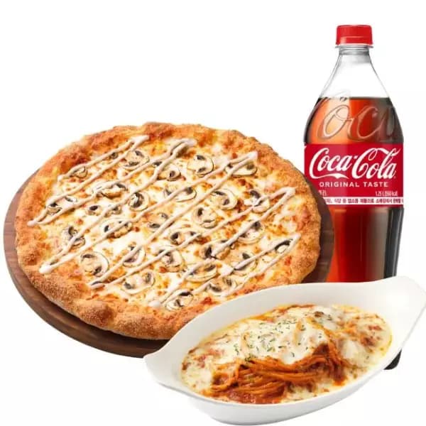 피자헛 화이트 트러플L+리치치즈파스타+콜라1.25L 19,200원
