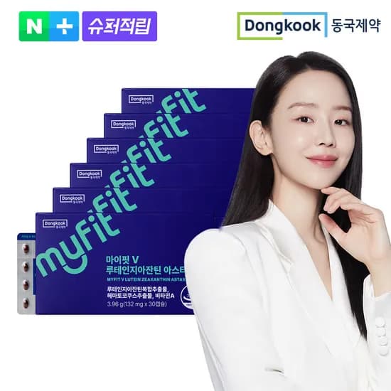 동국제약 마이핏V 루테인지아잔틴 아스타잔틴 눈건강 30캡슐, 6개